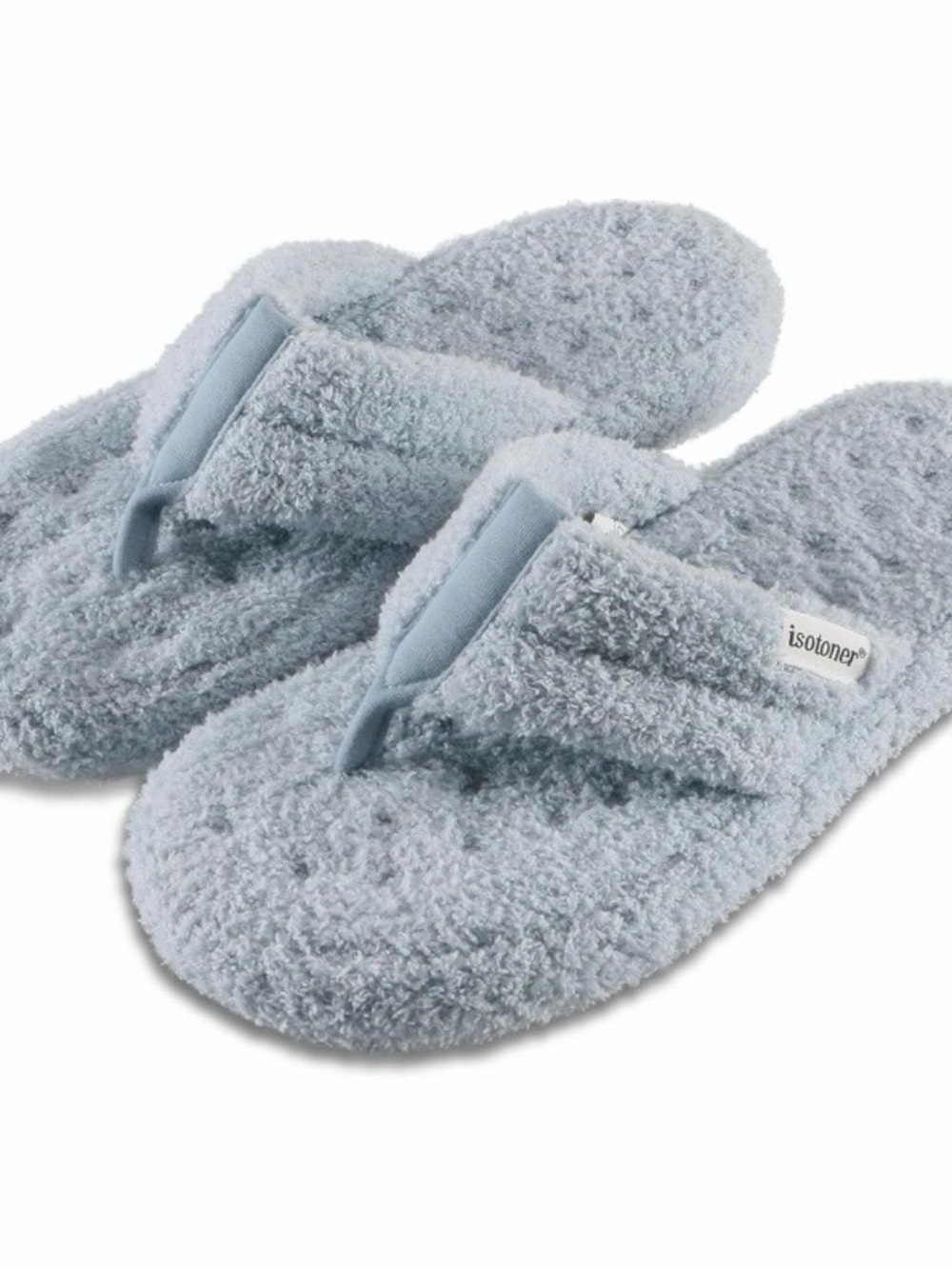 Isotoner Women's  Plush Flip-Flop Slipper  Memory Foam  size 8.5/9 blue NWT